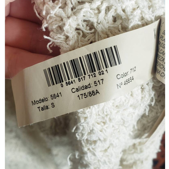 Massimo Dutti Small Long Cream Eyelash Fringe Crochet Knit Open Cardigan Duster - Picture 4 of 10